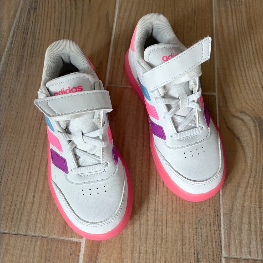 Pink and White Kids Adidas